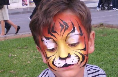 maquillaje de fantasia niño tigre