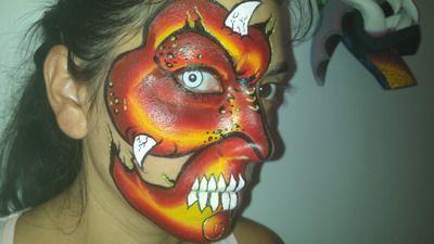 maquillaje para halloween infierno